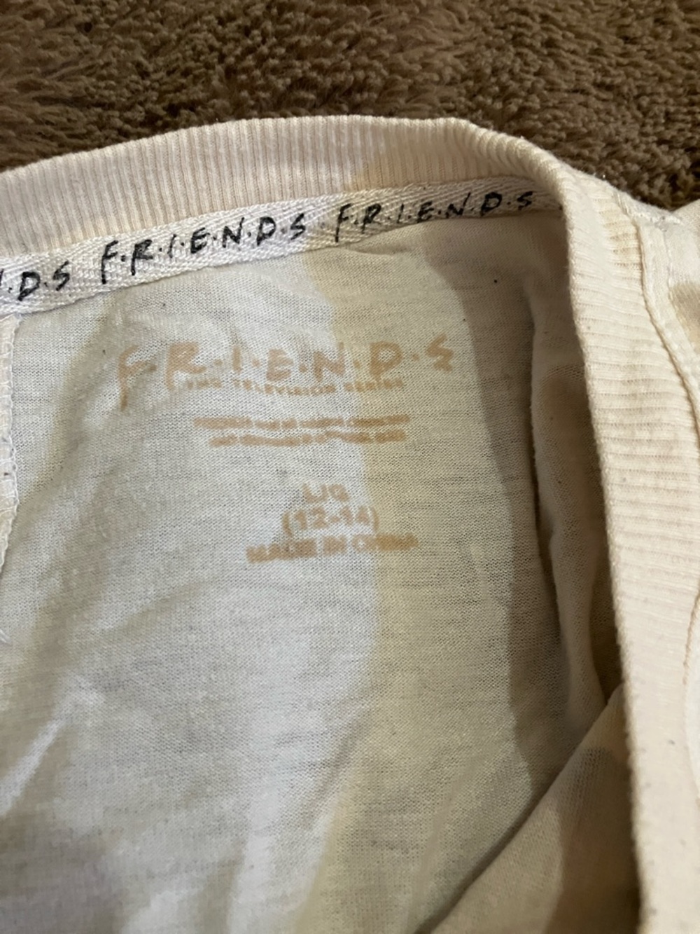 FRIENDS Photo Block Graphic Tee in White and Cream - Picture 2 of 3